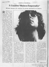 F. Cuadra, "Huinca Emperador"  [artículo] Sergio Palacios.