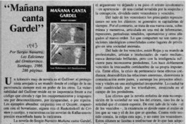 "Mañana canta Gardel"  [artículo] Martín Hopenhayn.