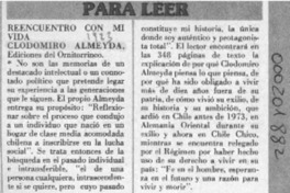 "Reencuentro con mi vida"  [artículo].