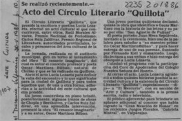 Acto del Círculo Literario "Quillota"  [artículo].
