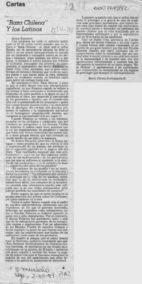 "Raza chilena" y los latinos  [artículo] María Estela Pietrasanta R.