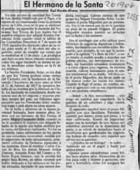 El hermano de la Santa  [artículo] Raúl Morales Alvarez.