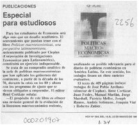 Especial para estudiosos  [artículo].