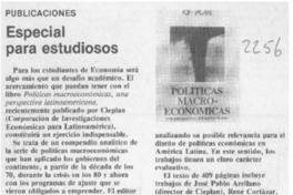 Especial para estudiosos  [artículo].