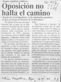 Oposición no halla el camino  [artículo].