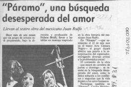 "Páramo", una búsqueda desesperada del amor  [artículo].