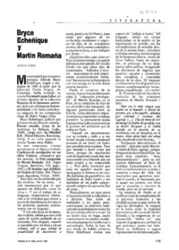 Bryce Echeñique y Martín Romaña  [artículo] Agata Gligo.