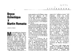 Bryce Echeñique y Martín Romaña  [artículo] Agata Gligo.