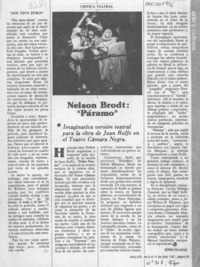 Nelson Brodt, "Páramo"  [artículo] Sergio Palacios.