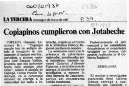 Copiapinos cumplieron con Jotabeche  [artículo] Samuel Ledezma M.