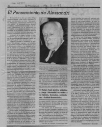 El pensamiento de Alessandri  [artículo] Alejandro Silva Bascuñán.
