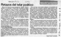 Retazos del telar poético  [artículo] Sergio Ramón Fuentealba.