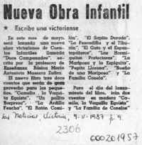 Nueva obra infantil  [artículo].
