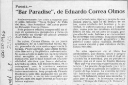 "Bar Paradise", de Eduardo Correa Olmos  [artículo] León Santoro Funes.