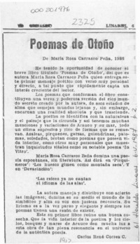 Poemas de otoño  [artículo] Carlos René Correa C.