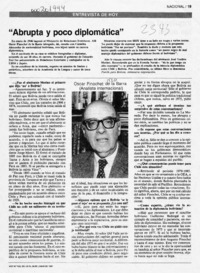 "Abrupta y poco diplomática"  [artículo].