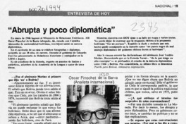 "Abrupta y poco diplomática"  [artículo].