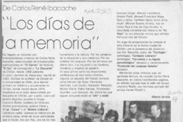 "Los días de la memoria"  [artículo] Alberto Arraño.