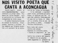 Nos visitó poeta que canta a Aconcagua  [artículo].