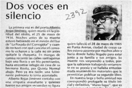 Dos voces en silencio  [artículo] Marino Muñoz Lagos.