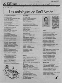 Las ontologías de Raúl Simón  [artículo].