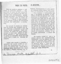 Para ser poeta o arquero --  [artículo] Q.