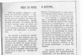 Para ser poeta o arquero --  [artículo] Q.