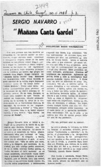 "Mañana canta Gardel"  [artículo] Wellington Rojas Valdebenito.