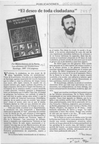 "El deseo de toda ciudadana"  [artículo] Poli Délano.