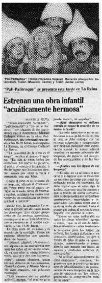 Estrenan una obra infantil "acuáticamente hermosa"