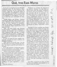 Qué, tras esos muros  [artículo] Raúl Morales Alvarez.