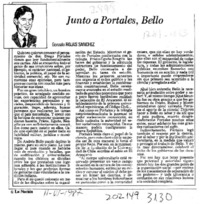 Junto a Portales, Bello  [artículo] Gonzalo Rojas Sánchez.
