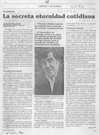 La secreta eternidad cotidiana  [artículo] Darío Oses.