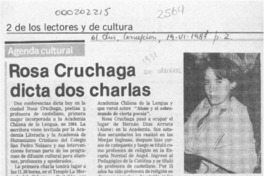 Rosa Cruchaga dicta dos charlas