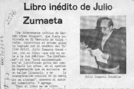 Libro inédito de Julio Zumaeta  [artículo].