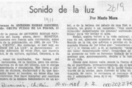 Sonido de la luz  [artículo] Mario Mora.