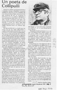 Un poeta de Collipulli  [artículo] Marino Muñoz Lagos.