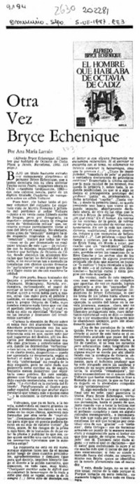 Otra vez Bryce Echeñique  [artículo].