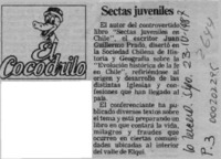 Sectas juveniles  [artículo].