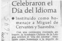 Celebraron el Día del Idioma  [artículo].
