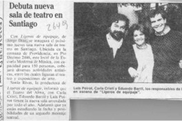 Debuta nueva sala de teatro en Santiago  [artículo].