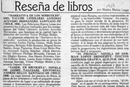Reseña de libros  [artículo] Marino Muñoz Lagos.