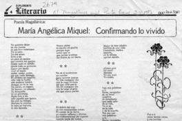 María Angélica Miquel, confirmado lo vivido  [artículo].