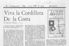 Viva la cordillera de la costa  [artículo] Ignacio Valente.
