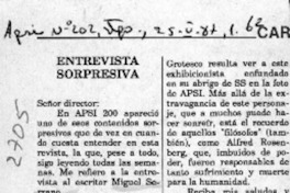 Entrevista sorpresiva  [artículo] René Meléndez.