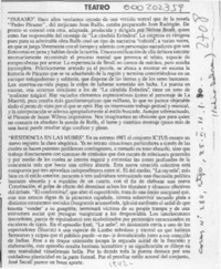 Teatro  [artículo] Pedro Labra.