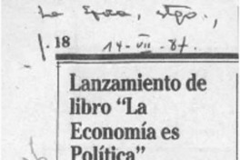 Lanzamiento de libro "La economía es política"  [artículo].