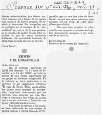 Erwin y El Organillo  [artículo] Erwin Díaz M.