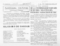 Panorama cultural  [artículo] B. Rodríguez.