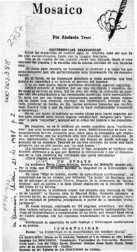 Mosaico  [artículo] Abelardo Troy.